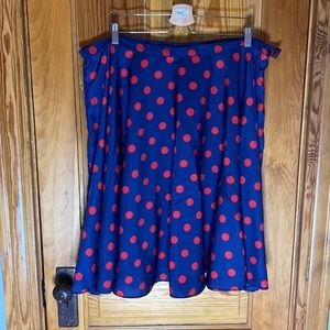 Bea Dot for ModCloth Navy & Red Polka Dot Circle Skirt NWOT 3X